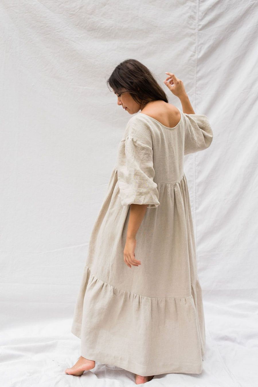 Tiered Dress, Organic Linen