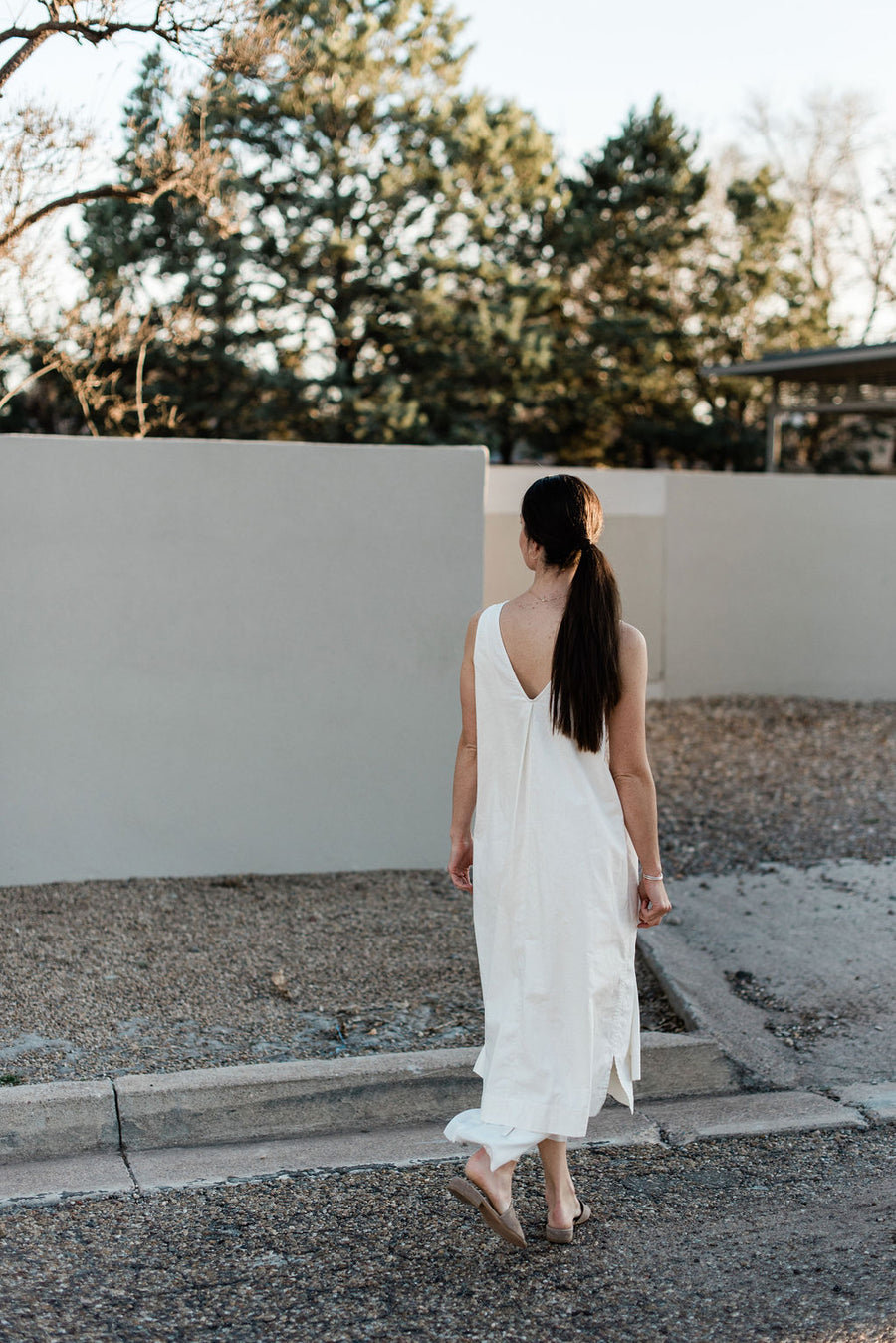 Long Valley Dress, Painter's White