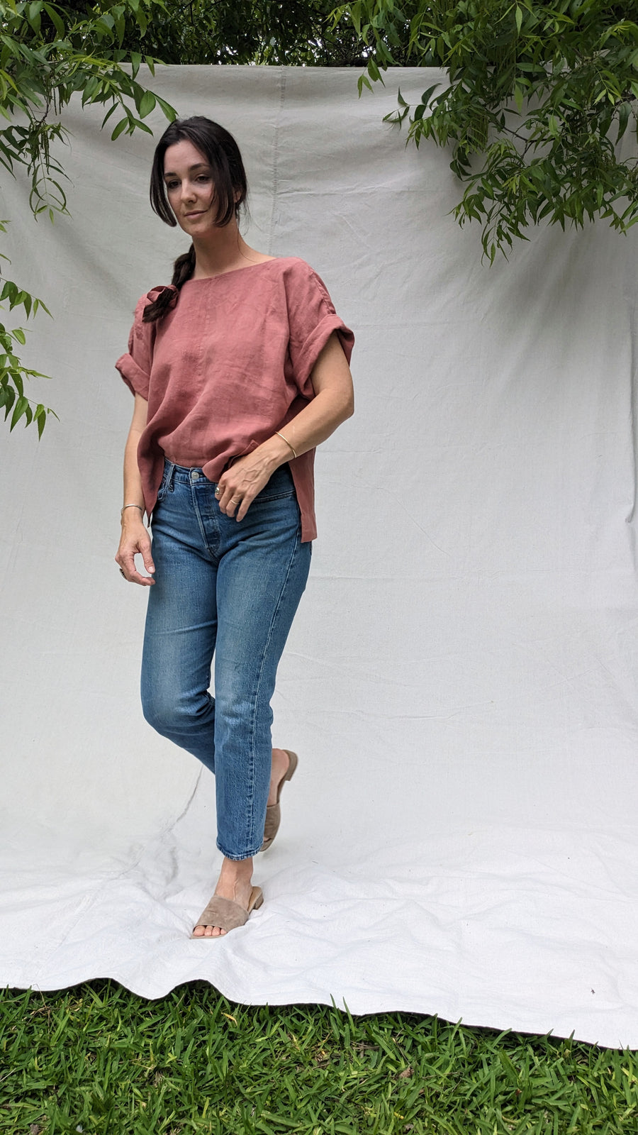Studio Tee, French Clay Midweight Linen